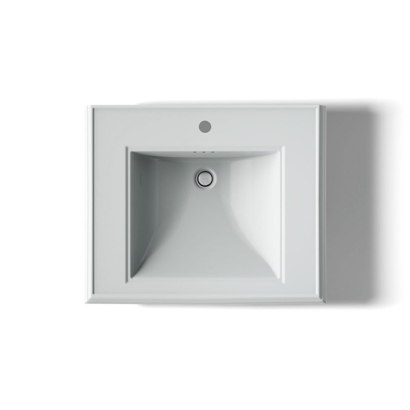 Memoirs® Rectangular Pedestal Bathroom Sink with Overflow, Ice Gray, Single Hole Faucet
