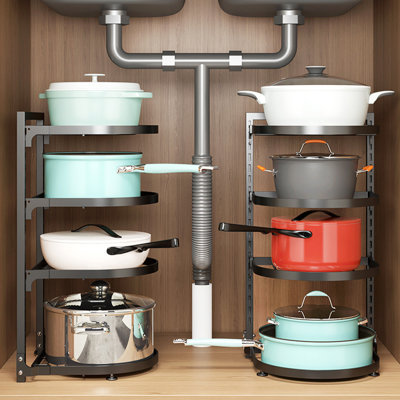 Carbon Steel Rectangle Countertop / Cabinet Pot Rack