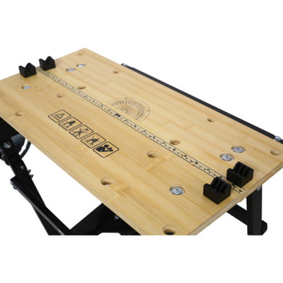 Multifunctional Workbench, Portable Foldable Workbench,with Adjustable Jaws, Vertical Clamping and Four Adjustable Rotating Pins, Suitable for DIY, Woodworking