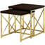 Ensemble de 2 tables gigognes d'appoint - tables de bout décoratives en métal pour le salon ou la chambre à coucher-1906549670-1906549671