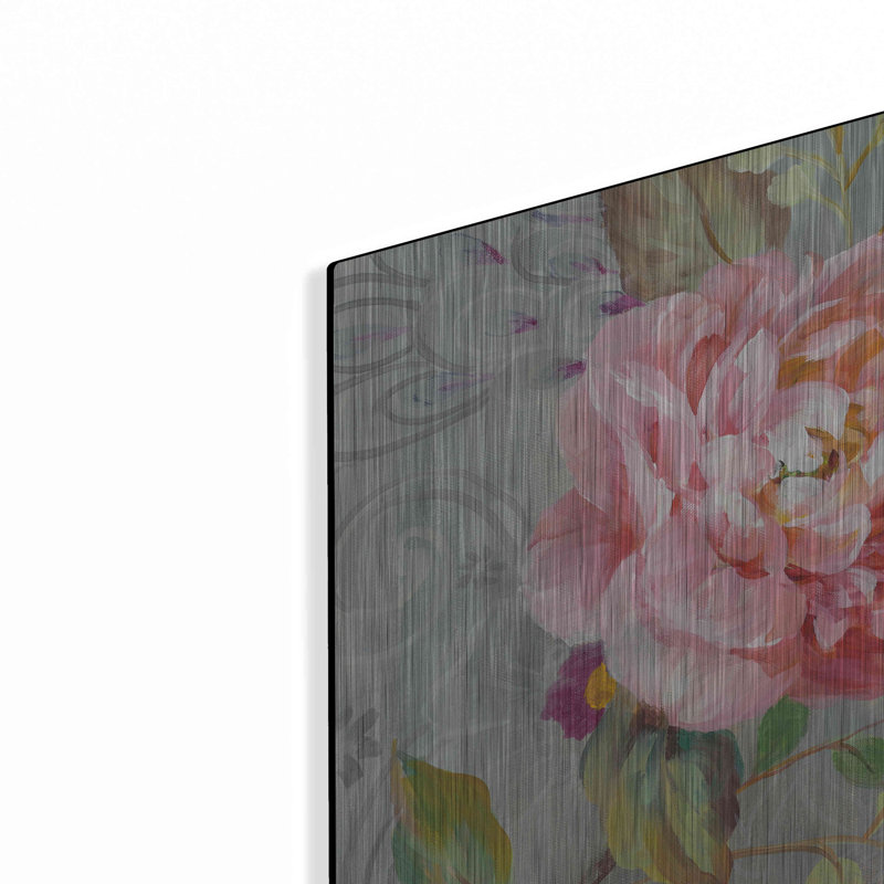 Red Barrel Studio® 'Peonies and Paisley II' by Danhui Nai, Metal Wall Art, 12" H x 12" W