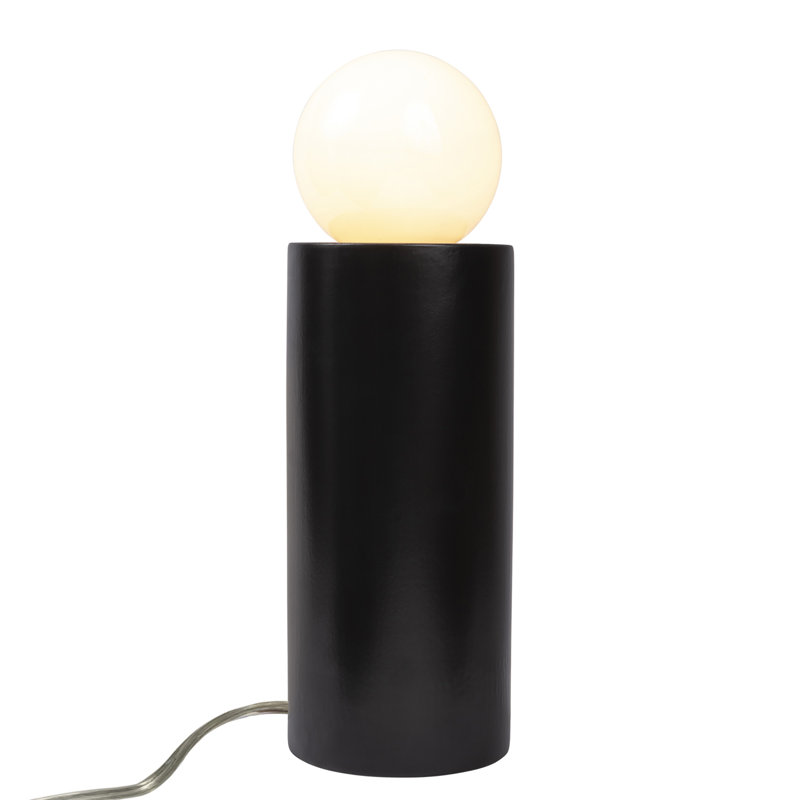 Rachid Ceramic Torchiere Lamp, 16.5" H x 5.5" W x 5.5" D, Carbon Matte Black