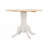 Round 40-inch Drop Leaf Extension Dining Table, White and Natural