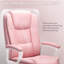 Fauteuil de bureau rose LEMBERI, fauteuil de direction grand et grand, fauteuil d'ordinateur à haut dossier, fauteuils ergonomiques en cuir polyuréthane à hauteur réglable avec accoudoirs coussinés pour une utilisation prolongée-134286985-134286987