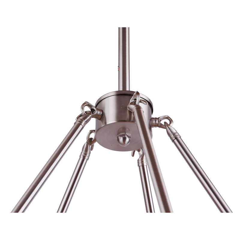 Zuckerman 5 - Light Outdoor Chandelier, Satin Aluminum