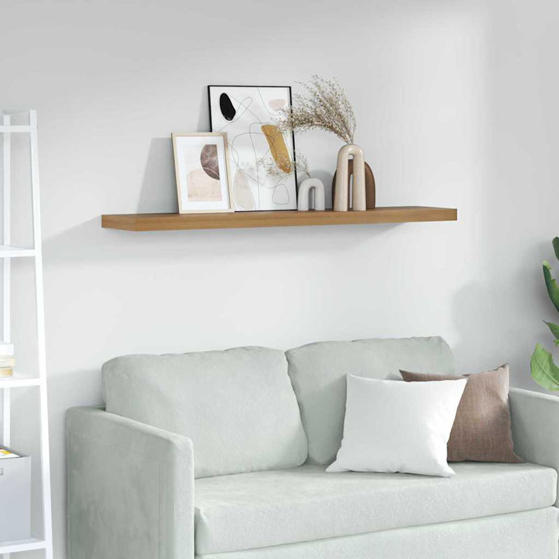 Floating Shelf, 4cm H x 120cm W x 23.5cm D, Brown