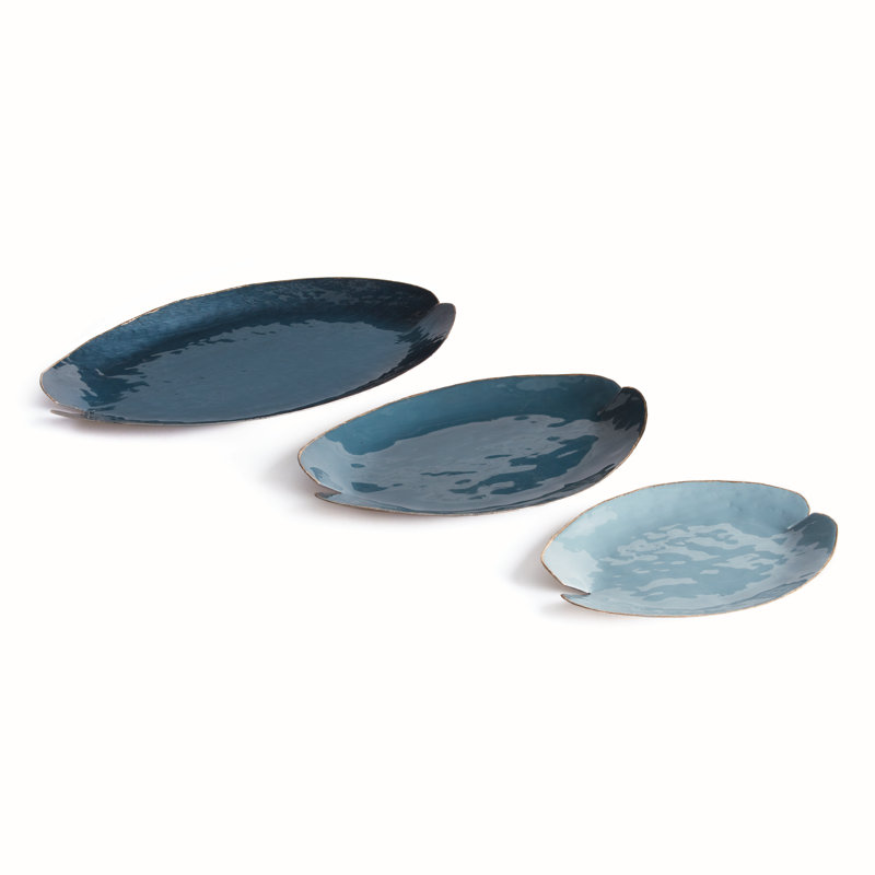 Gratton Metal Decorative Tray, Blue