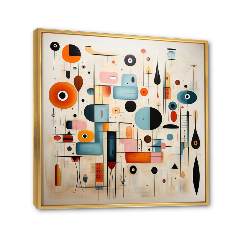Impression sur toile encadrée rose rose Mid Century Whimsical Wonders III - Abstract Midcentury, H 30 po x l 30 po x P 1 po