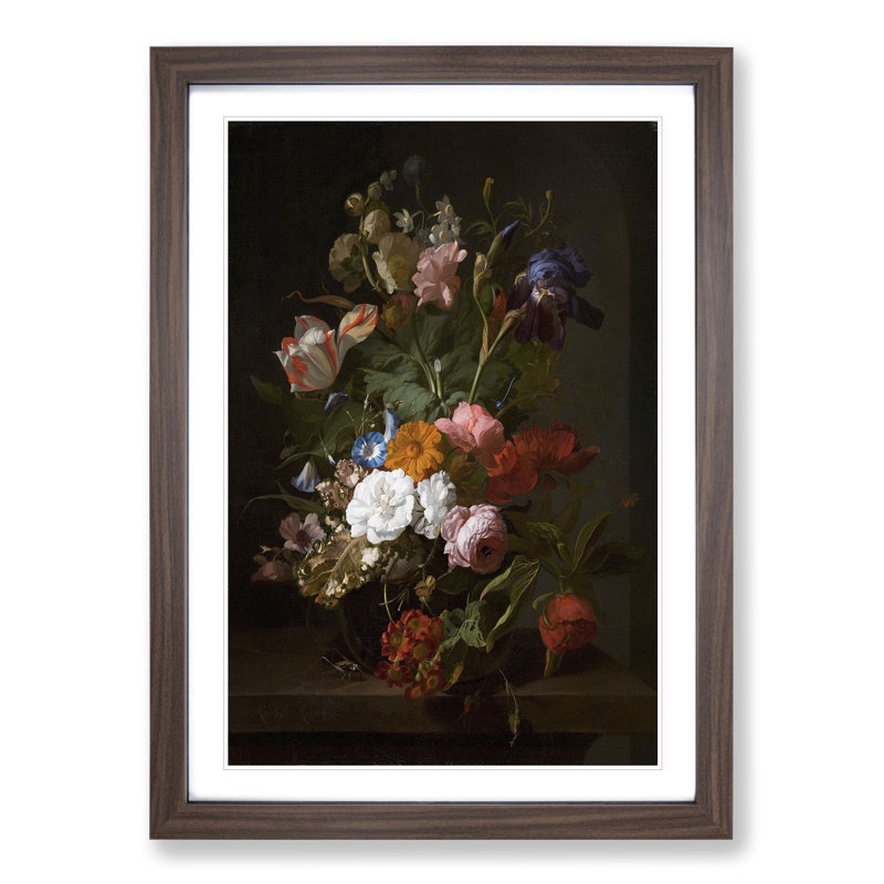 Still Life with Flowers Vol.4 by Rachel Ruysch - Framed Print, 48cm H x 36cm W x 2cm D, Walnut