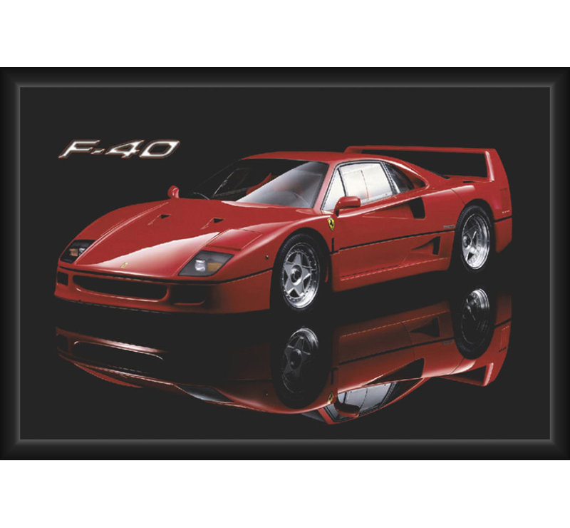  Officiellement sous licence F-40 - Affiche d'art encadrée - 24 x 36 pouces - Cadre en bois d'ingénierie robuste avec verre plexi - prêt à être accroché