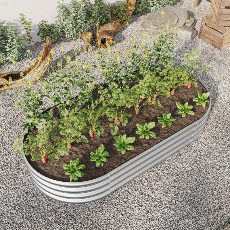 Raised Garden Bed Kit - Metal Raised Bed Garden For Flower Planters, Vegetables Herb, 11.42'' H x 70.86'' W x 35.43'' D