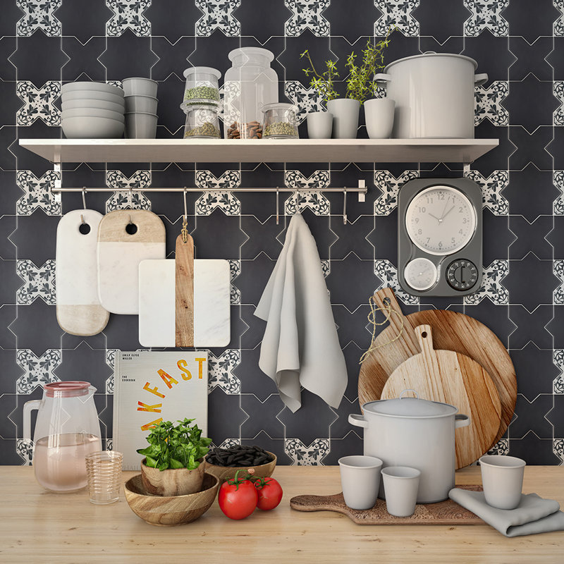 Siena 5.35 in. x 5.35 in. Matte Ceramic Tile, Peppercorn Black