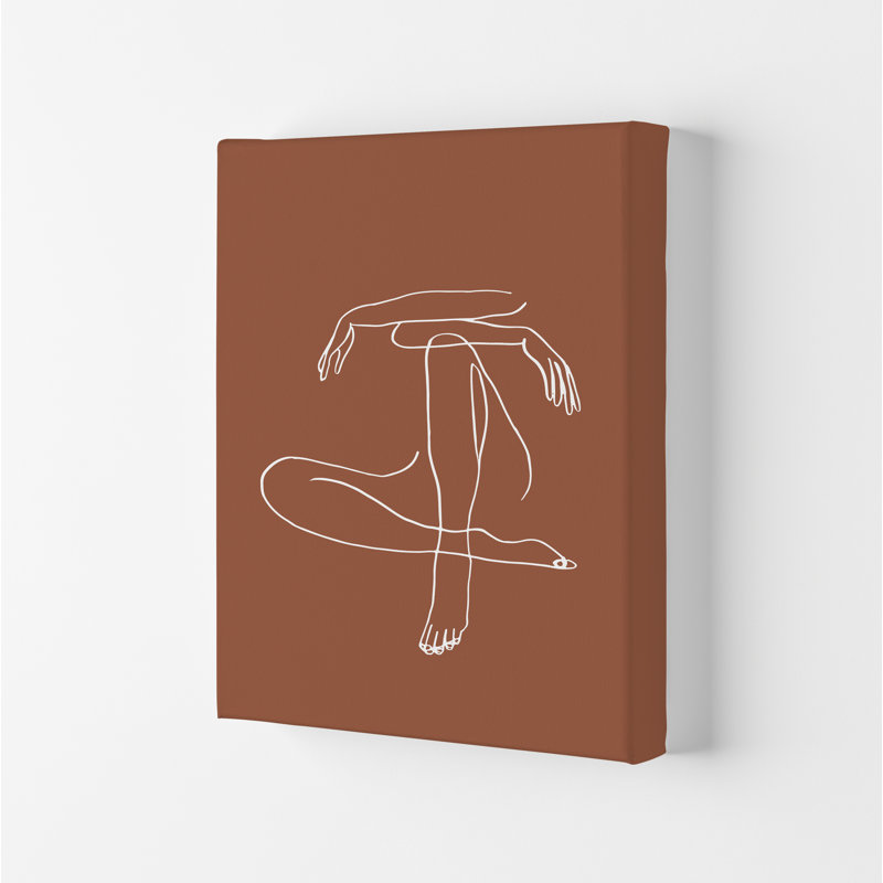 Sitting Legs Arms Crossed Terracotta - Print, 42cm H x 29.7cm W x 4cm D, Wrapped Canvas