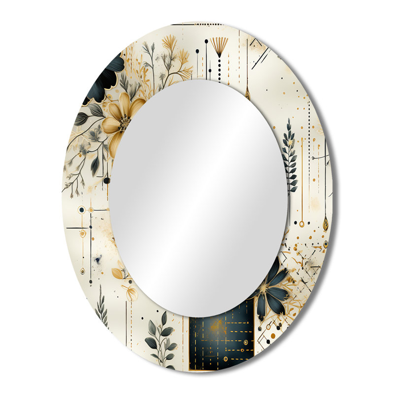 Somona - Miroir mural ovale gris, 43 po x 33 po