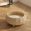 Lit pour chat qui dort dans le bol, nid de chat tissé à la main avec coussin moelleux et base antidérapante-33619083