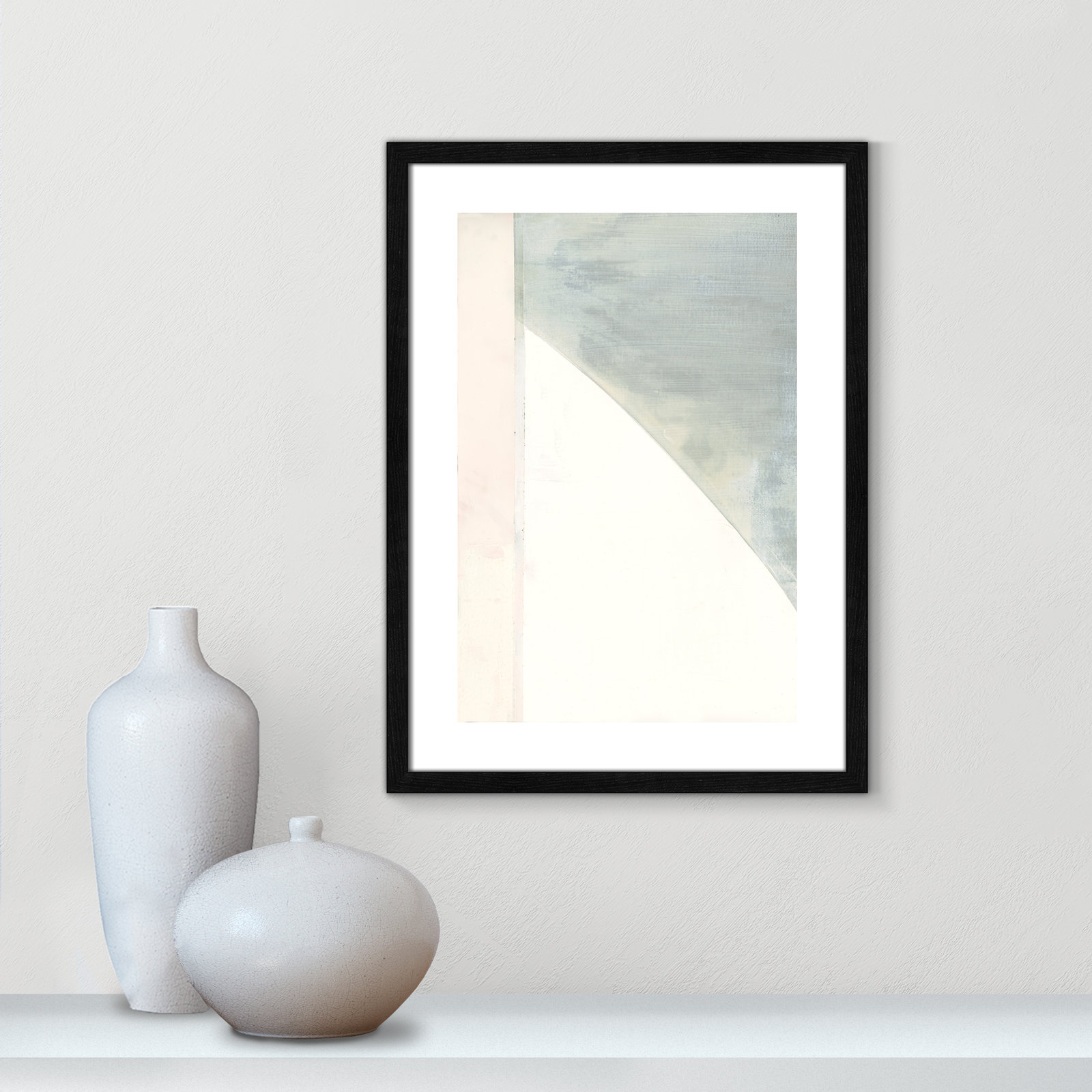Alexandria "In Neutral I" Painting by Cartissi, 23" H x 17" W x 0.75" D, Black Wood Framed Paper