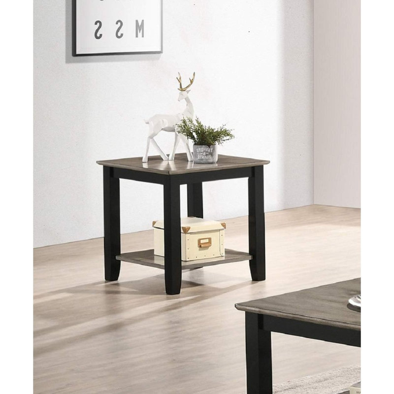 Table de bout simple en bois d'hévéa