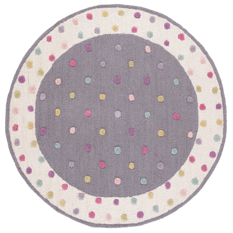 Gosselin Kids Hand Tufted Indian Wool Rug, Round 5'