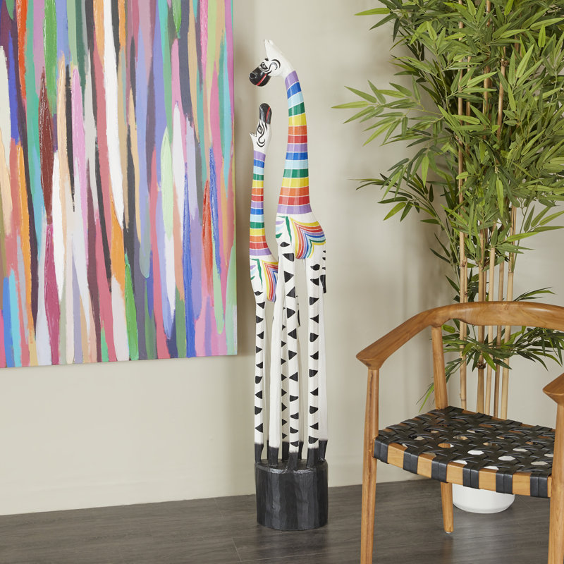 Sculpture Corozon Bohemian Giraffe, Multicolore / blanc