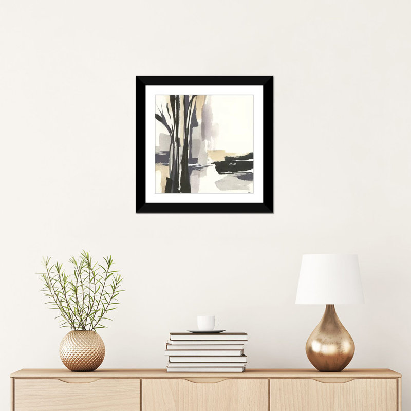 « placid i », impression sur toile, H 24 po x l 24 po x P 1 po, Papier d'art encadré noir, Blanc