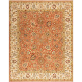 Sovereign Hand Knotted Wool Area Rug in Pink