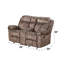 Causeuse inclinable en velours chocolat à deux tons Zubaida avec port USB et console-2142837784