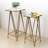 Aeriva Set of 2 Square Metal Modern Tables | Mirror Top | - Gold-781659802
