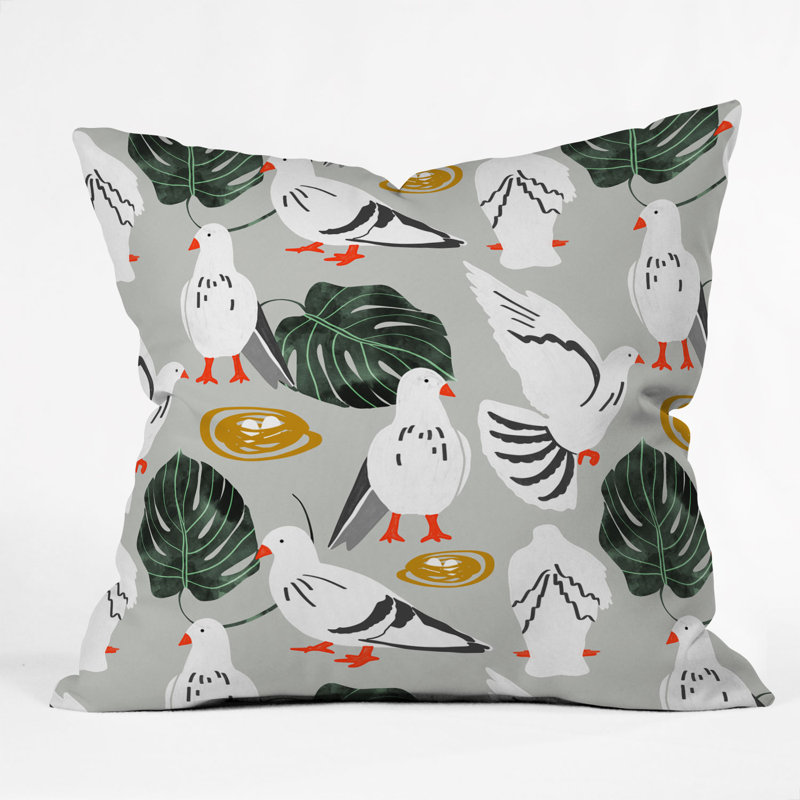 Pigeons Indoor/Outdoor Throw Pillow