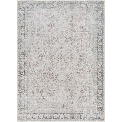Isaic Light Beige Machine Washable Area Rug