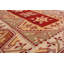 Tapis décoratif en laine de conception unique noué à la main des années 1980 4 pi x 6 pi, orange et rouge