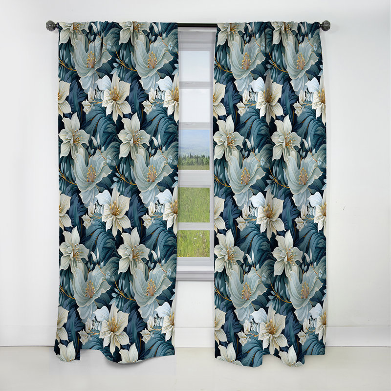 Motif tropical - Rideau floral occultant - 1 panneau Oceanic Impressions, L 52 po x L 120 po