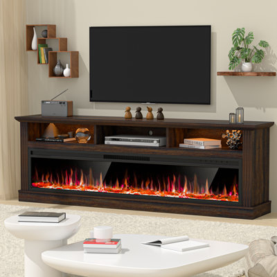 Fireplace Tv Stand For Tvs With Electric Fireplace, Entertainment Center,led Light Tv Consoles For Living Room,farmhouse Media Console Table