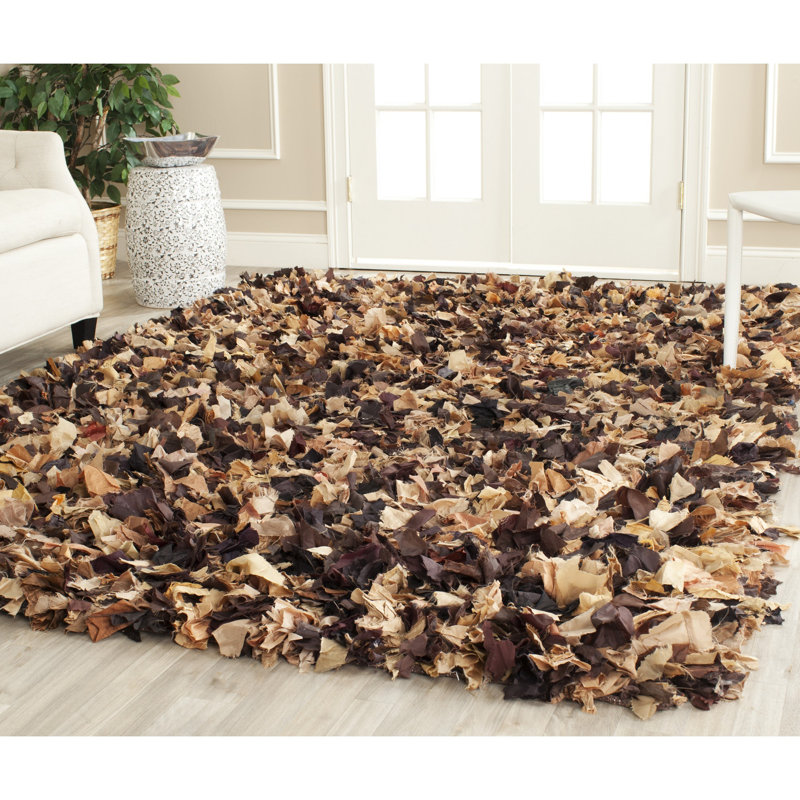 Tapis brun à poils longs Godsey, Rectangle 6 pi x 9 pi