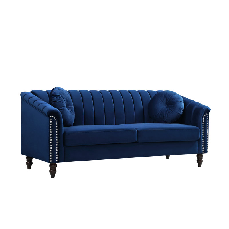 Microfiber 3-piece Couch Living Room Sofa Set, Blue