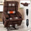 Fauteuil inclinable à double moteur en chenille à 2 positions avec porte-gobelet, massage par vibration à 8 points et chauffage lombaire-883989507