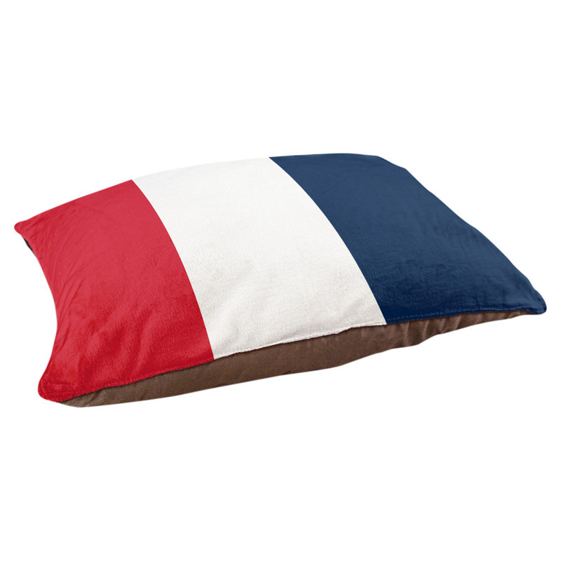 Coussin pour chien hockey Las Vegas, Grand (l 50 po x P 40 po x H 17 po), Rouge / Blanc / Bleu