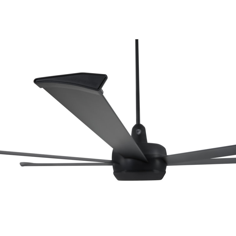 Turbo6 Smart Downrod Ceiling Fan, Black, Powdered Aluminum