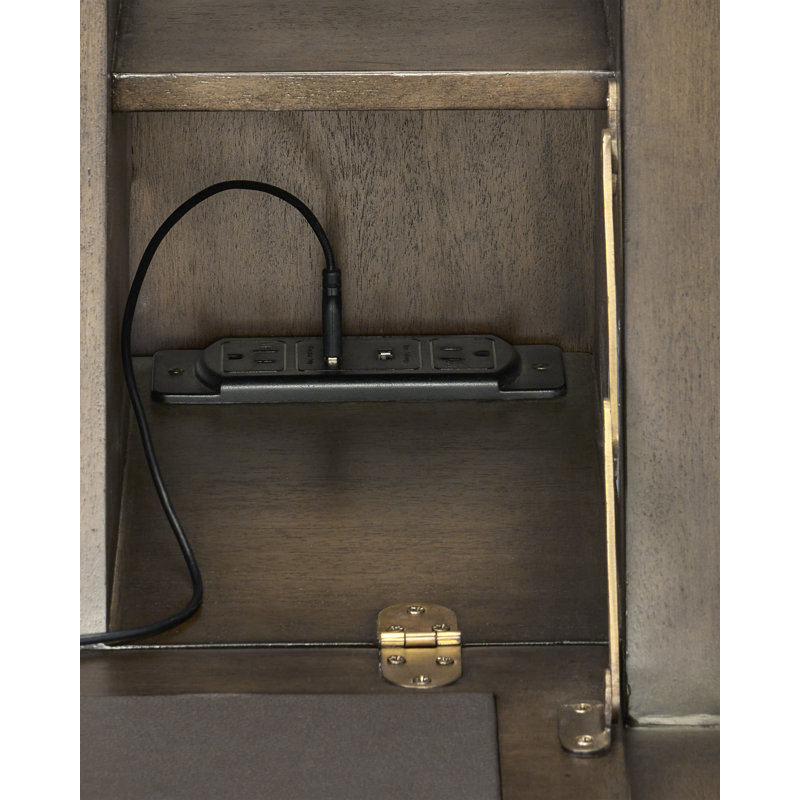 Chanterelle Foldable Secretary Desk with USB Ports and Drawers