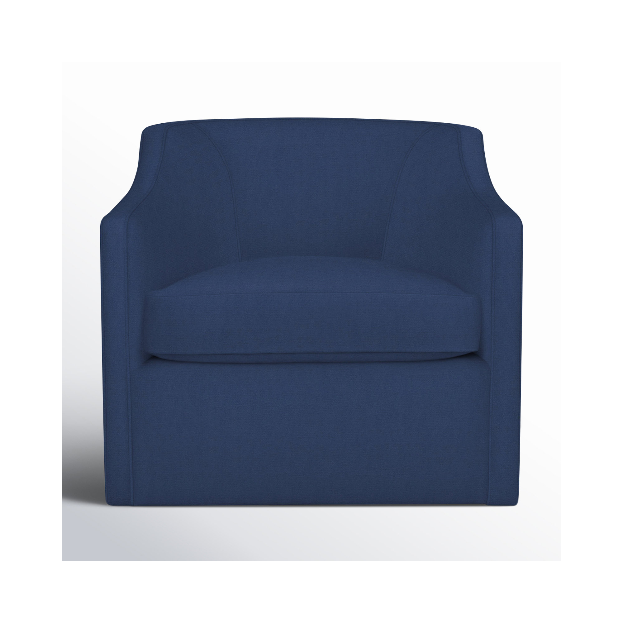 Marietta Upholstered Swivel Armchair, Canvas Navy Sunbrella® Canvas