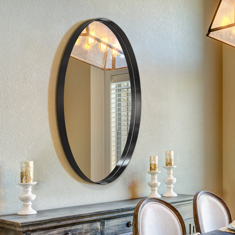 Miroir mural, Noir brossé