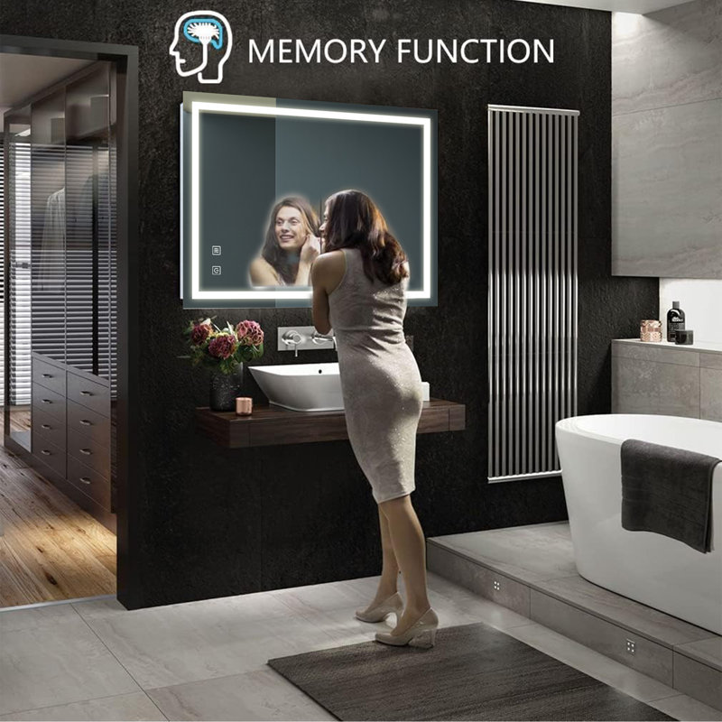Led Classy Vanity Mirror With Focused Backplane,High Lumen,Dimmable Touch,Wall Switch Control