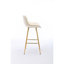 De 2 tabourets de bar de 30 po, tabouret de comptoir en velours crème, pieds dorés, repose-pieds, chaise conventionnelle rembourrée de mousse
