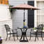 Table de salle à manger ronde noire 30 "avec trou pour parasol, table d'extérieur en fonte d'aluminium. Matériau rouille, conception bistro équilibrée, pieds réglables