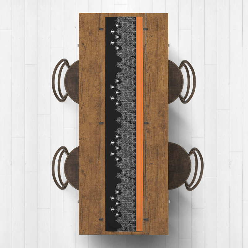 Partone Geometric Halloween Table Runner, 90" L x 16" W