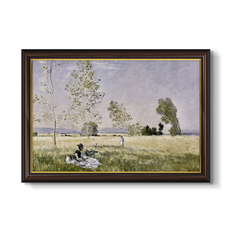 Été (L'été), 1874 - Claude Monet - Toile encadrée sur mesure, 16x22 INNER SIZE, Framed Canvas, Walnut Gold Lip