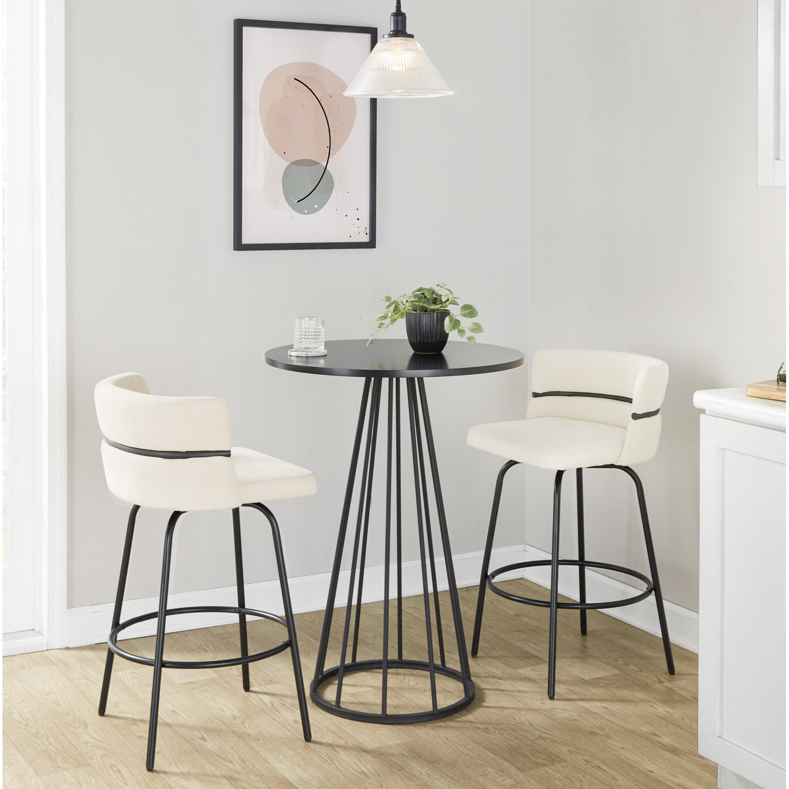 Canary Cosmo Counter Table, Black, Black, 36"