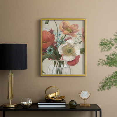 «Poppy Time I», reproduction encadrée - bois massif