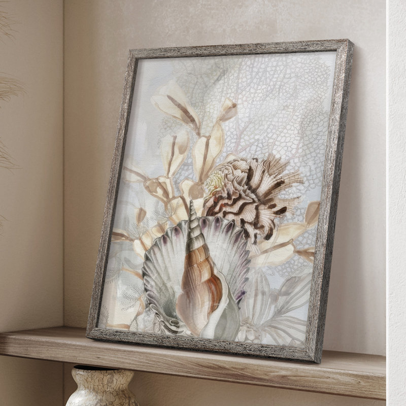 «Ocean Whisper I», reproduction encadrée - bois massif, H 15 po x l 12 po