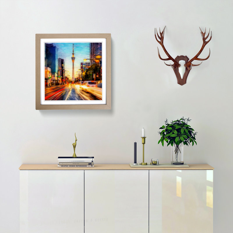 City Of Tokyo Impressionism - Framed Print, Oak
