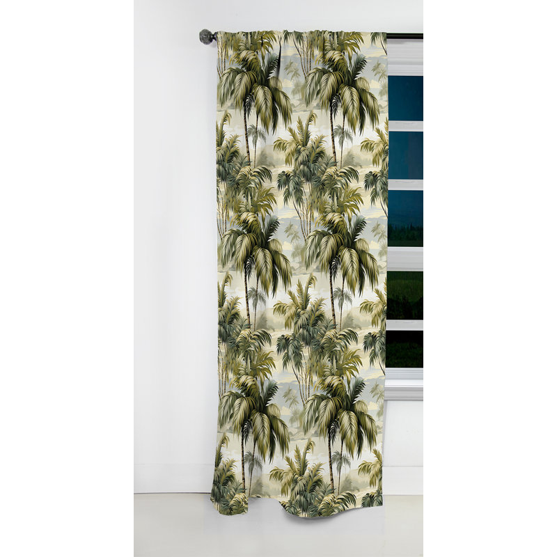 Motif tropical Whispering Palms - Rideau floral - Rideau occultant floral - 1 panneau, L 52 po x L 120 po